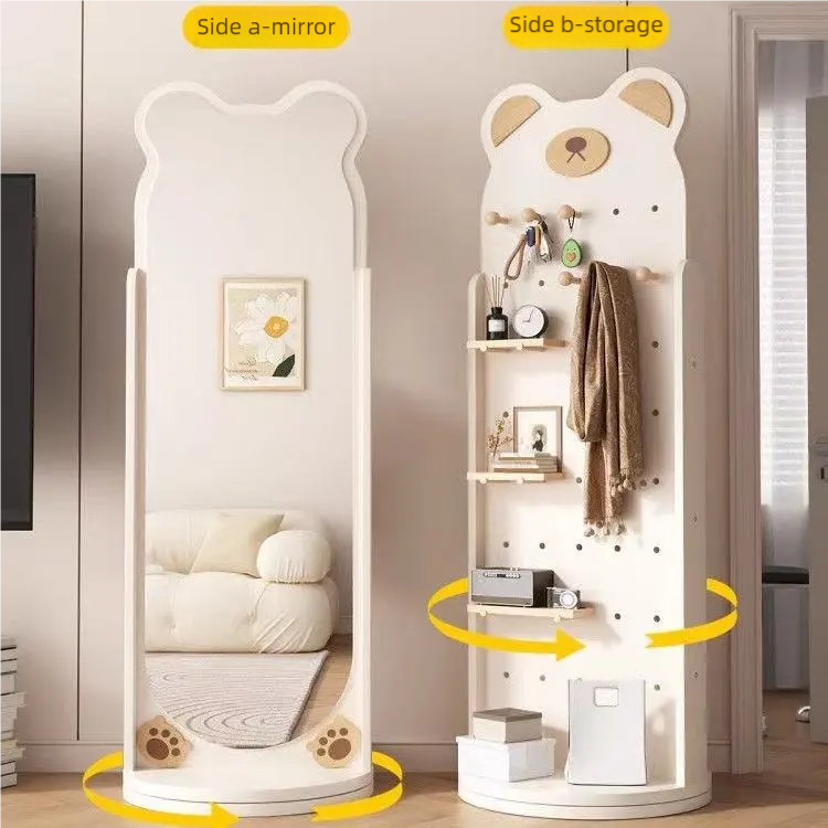 Bear Hug Rotatable Full-Length Mirror & Coat Rack Set