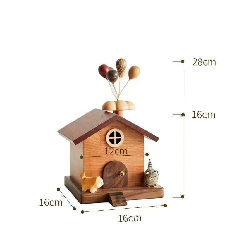 Balloon House Wooden Coin Bank