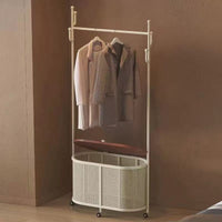 Willow Rattan Laundry Rack with Storage