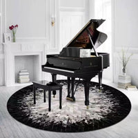 Monochrome Nova Round Cowhide Carpet