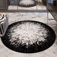 Monochrome Nova Round Cowhide Carpet