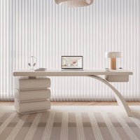 Onda Cream Sculpted Wood Desk