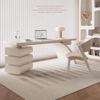 Onda Cream Sculpted Wood Desk