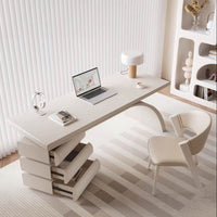 Onda Cream Sculpted Wood Desk