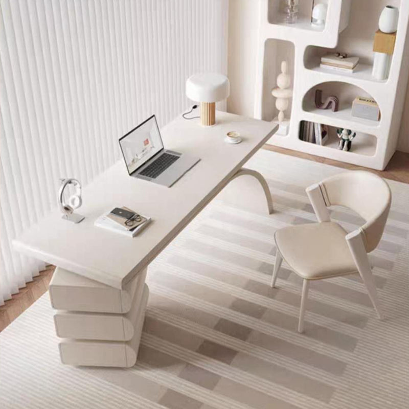 Onda Cream Sculpted Wood Desk