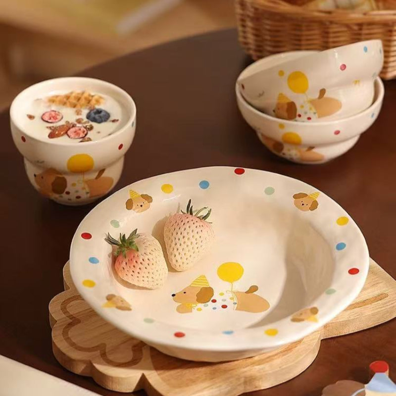 Balloon Pup Ceramic Dish Set