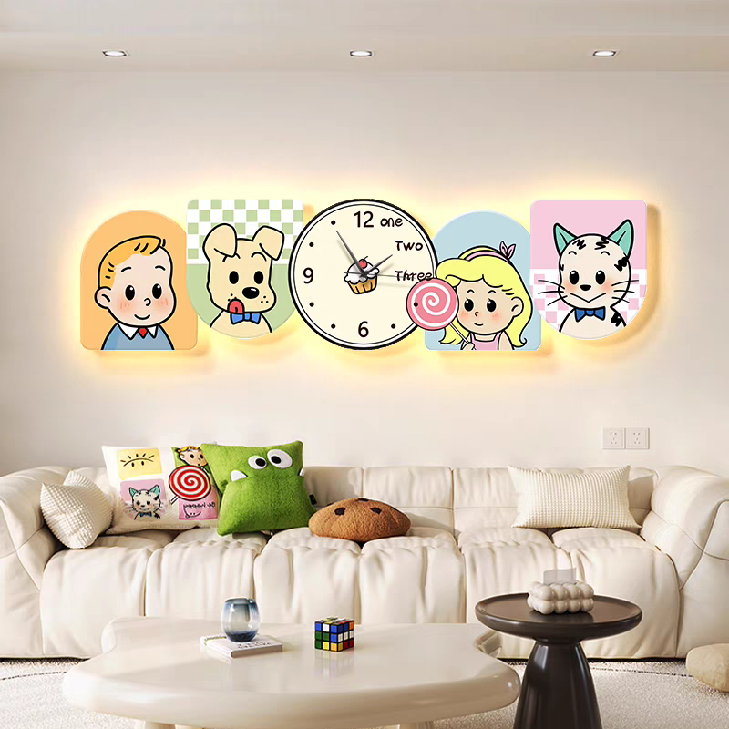 Whimsy Friends LED Wall Clock Art