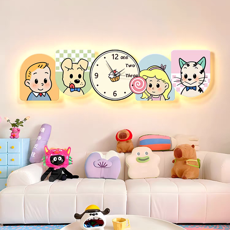 Whimsy Friends LED Wall Clock Art