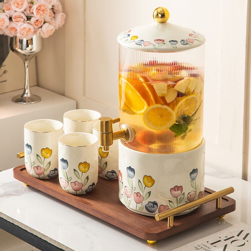 BloomPour Glass Beverage Dispenser Set