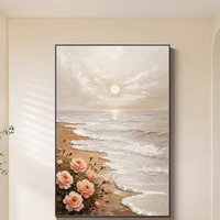 Blush Coastline Canvas – Nordic Floral Sunset Wall Art