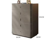 Saddle leather solid wood chest of drawers