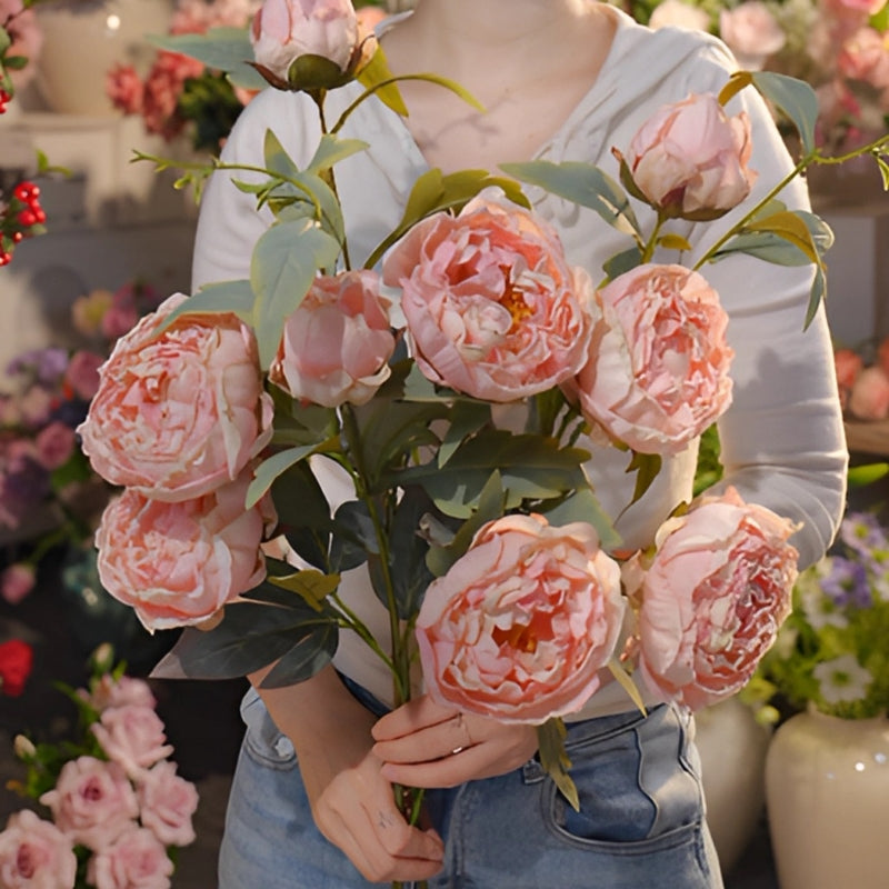 Blush Bloom Faux Peony Bouquet