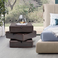 Solid Wood Rotating Bedside Table