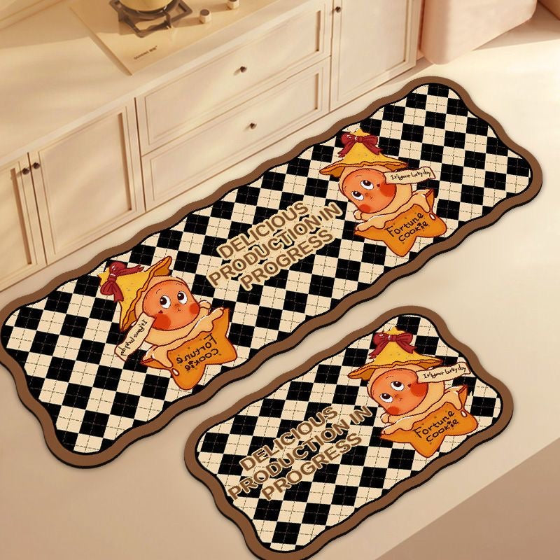 Labubu Kitchen Absorbent Floor Mat