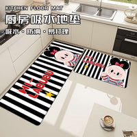 Labubu Kitchen Absorbent Floor Mat