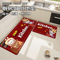 Labubu Kitchen Absorbent Floor Mat