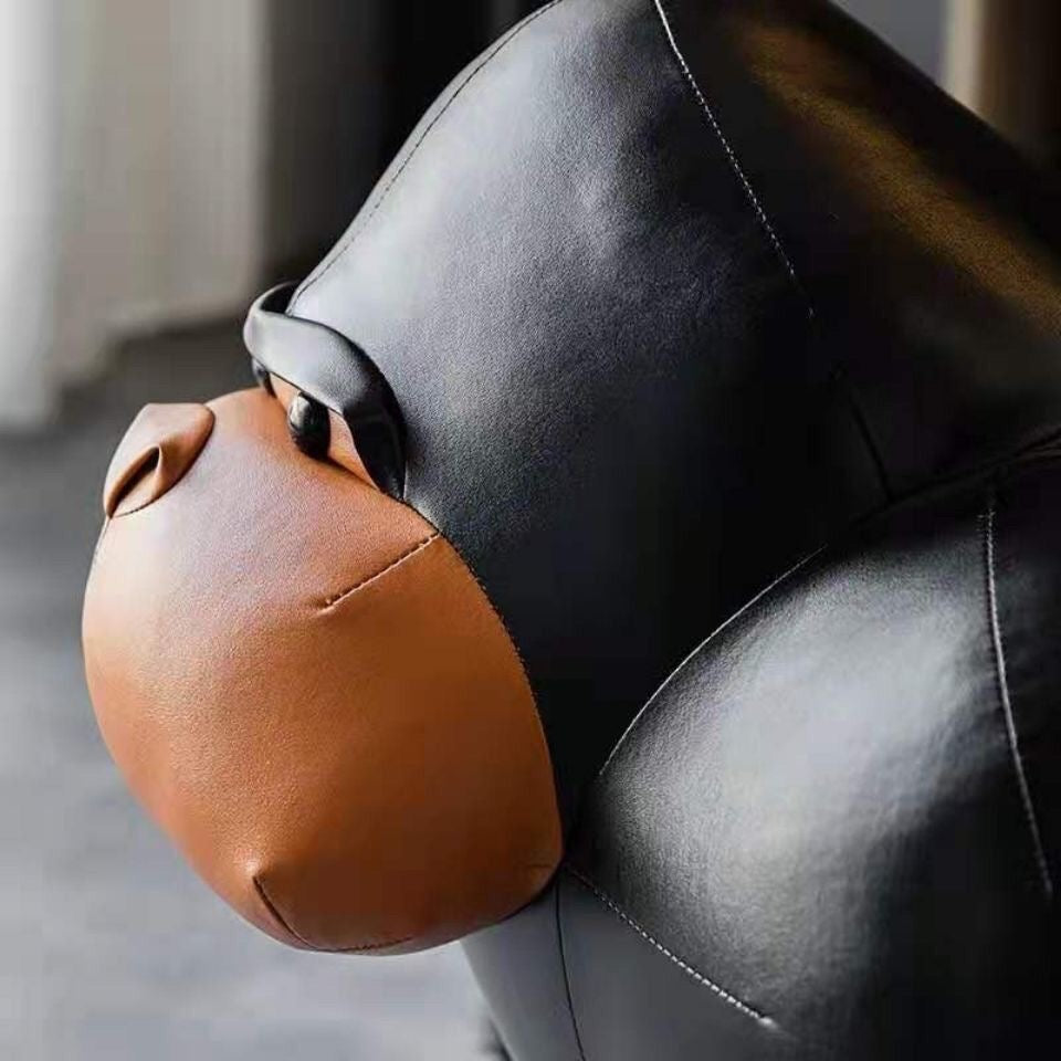 Chimpanzee Leather Stool