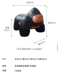 Chimpanzee Leather Stool