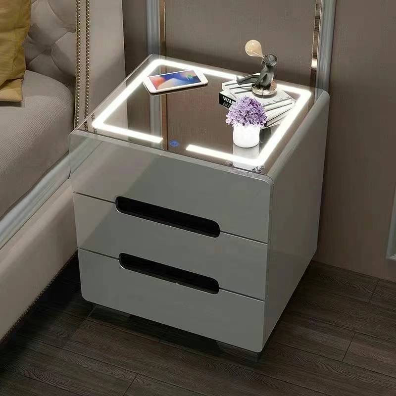 Wireless Charge Nightstand With Safe