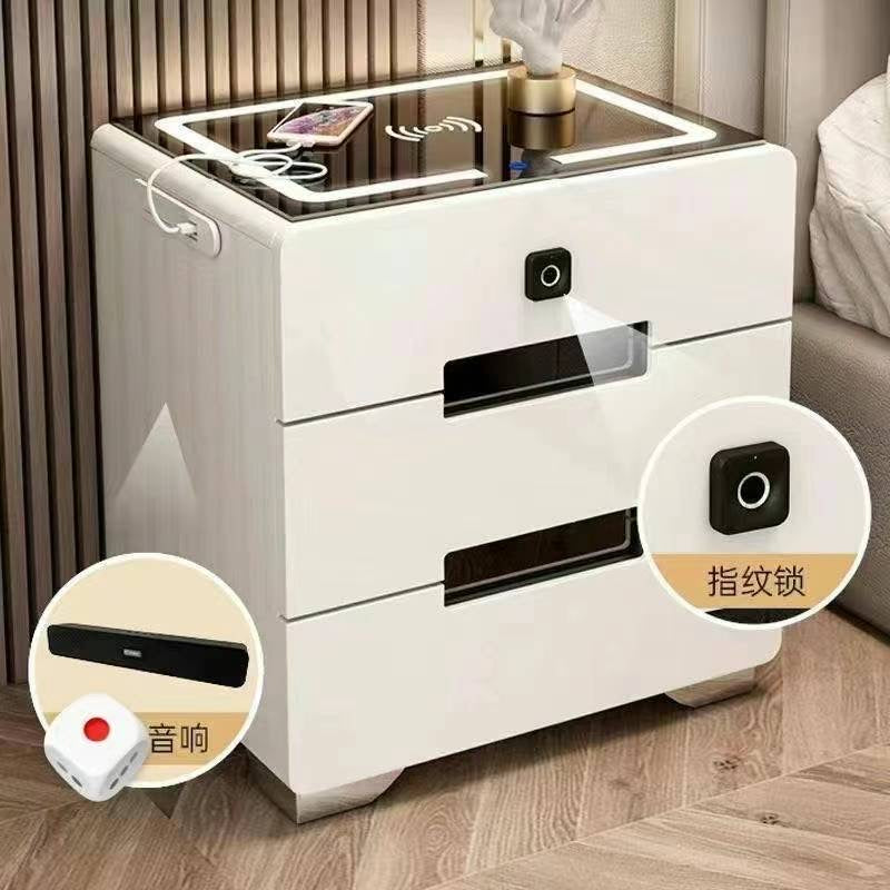 Wireless Charge Nightstand With Safe