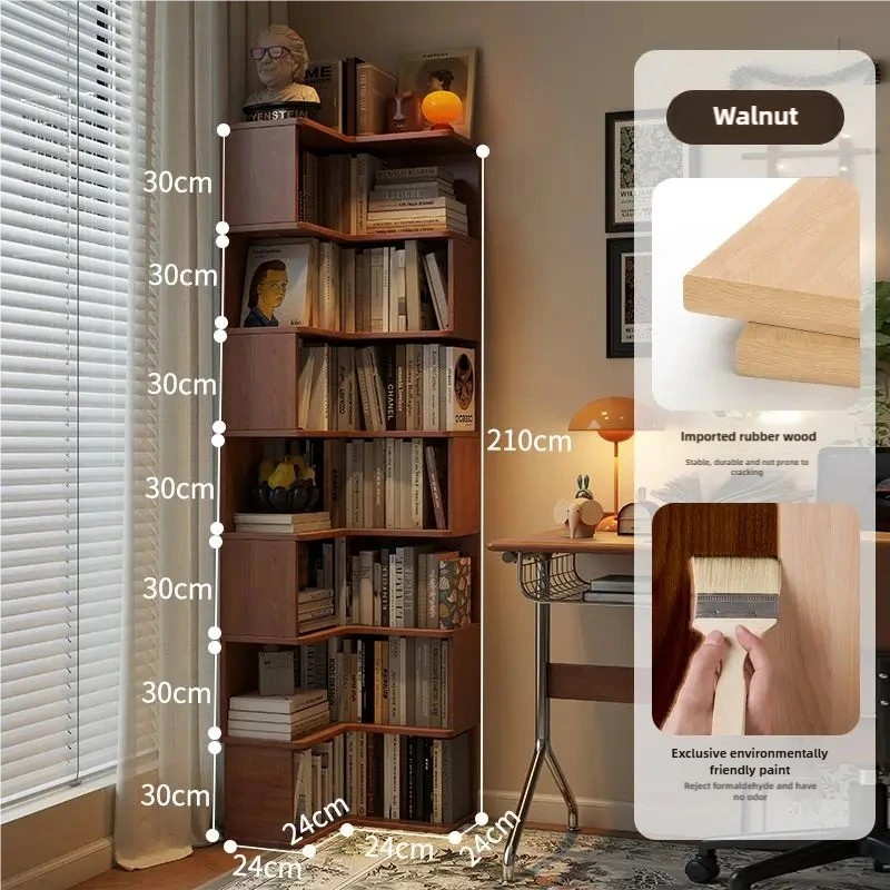 Arlo Corner Wood Bookshelf
