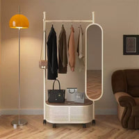 Velora Mobile Entryway Rack with Mirror
