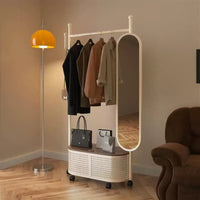Velora Mobile Entryway Rack with Mirror