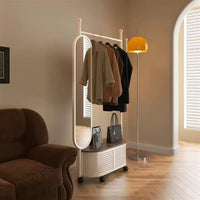 Velora Mobile Entryway Rack with Mirror