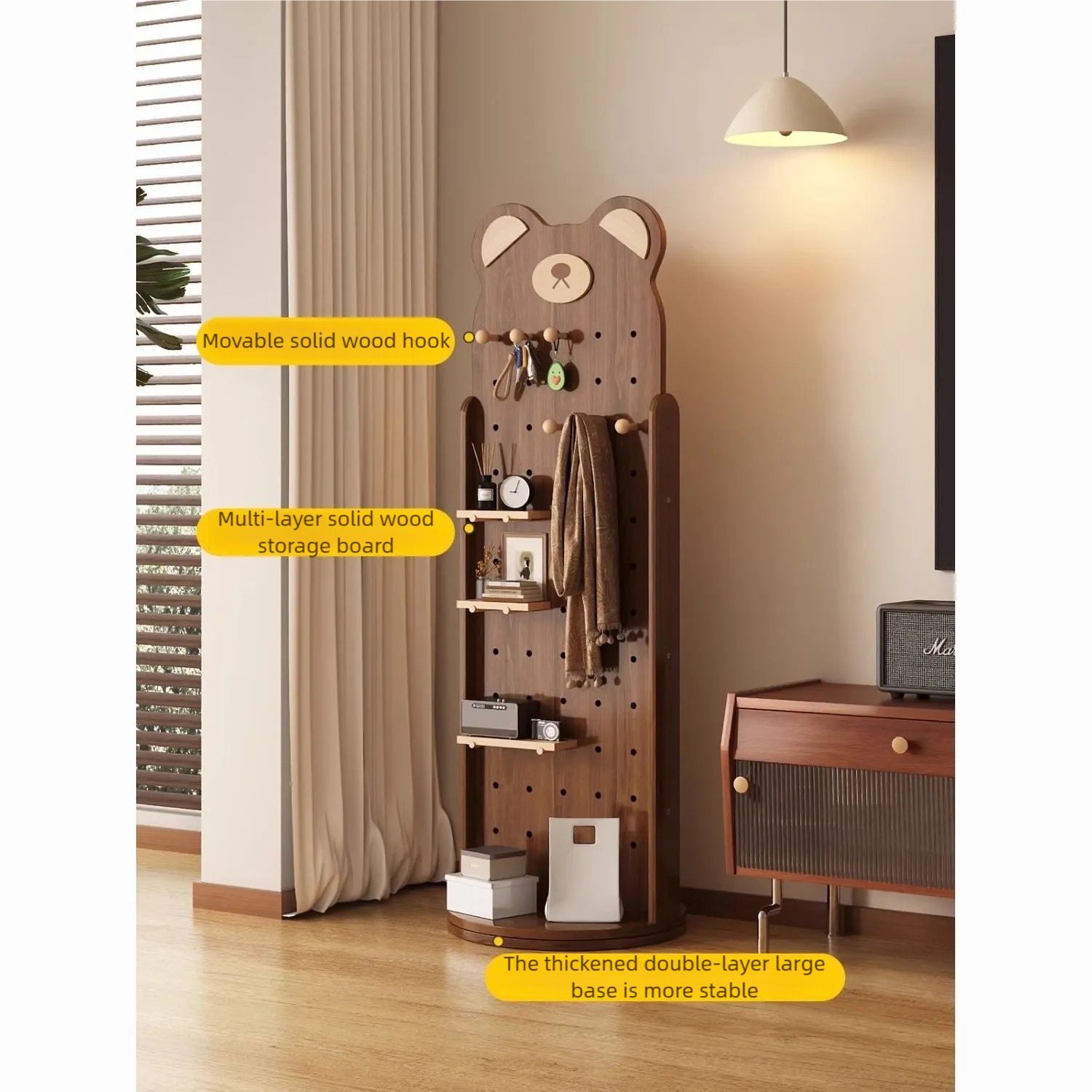 Bear Hug Rotatable Full-Length Mirror & Coat Rack Set