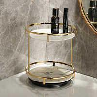 Marble Elegance Rotating Cosmetic Organizer
