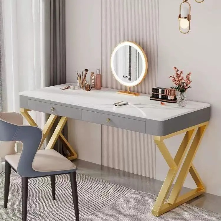 Slate Soft-Covered Dressing Table（Chairs, And Mirrors Are Not Included –  Aniu Home