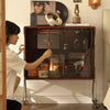 Château Mobi – French Vintage Glass Bar Cabinet on Wheels