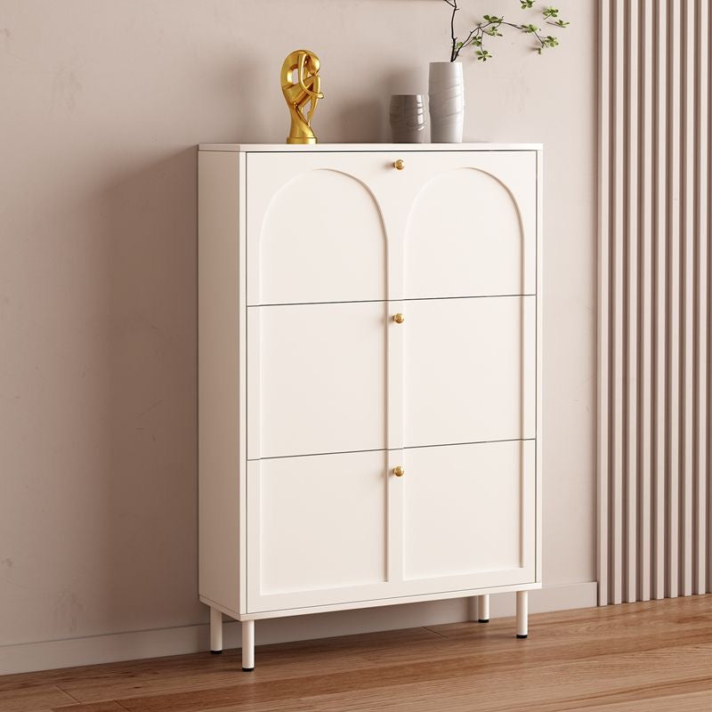 Cream Style White Shoe Cabinet