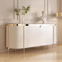 Cream Marble Sideboard Storage Cabinet