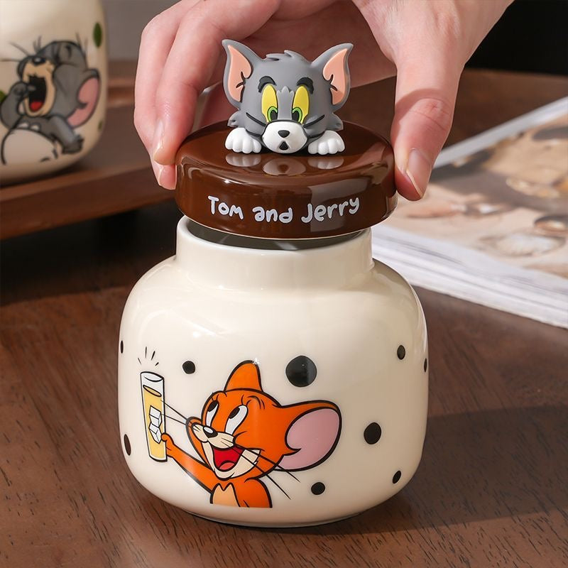 Tom & Jerry Ceramic Spice Jar Set – Cartoon Kitchen Canisters
