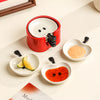 Apple Charm Ceramic Dipping Dish Set