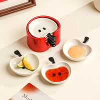 Apple Charm Ceramic Dipping Dish Set