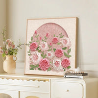 Blush Bloom Wall Art – Rose Relief Frame