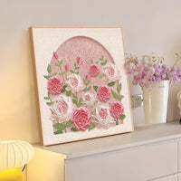 Blush Bloom Wall Art – Rose Relief Frame