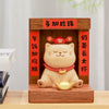 Lucky Charm Wooden Cat Figurine