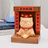 Lucky Charm Wooden Cat Figurine