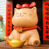 Lucky Charm Wooden Cat Figurine