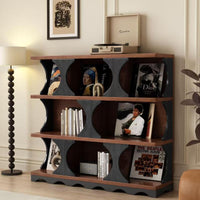Solid Wood Bookshelf Storage Rack Combination