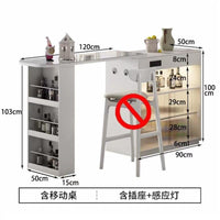 Luxe Compact Home Bar Cabinet with LED & Pull-Out Counter