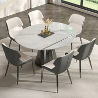 Luxe Marble Round Extension Dining Table