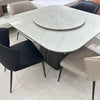 Marble Luxe Square Dining Table with Lazy Susan#H25123