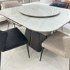 Marble Luxe Square Dining Table with Lazy Susan#H25123