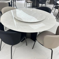 Luxe Marble Round Dining Table with Lazy Susan#H25150