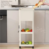 SlimFit Kitchen Storage Cart with Trash Bin