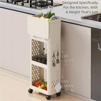 SlimFit Kitchen Storage Cart with Trash Bin